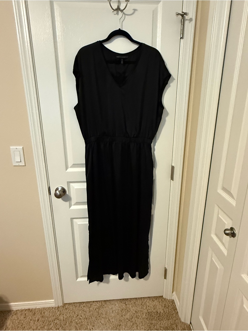 White House Black Market Black V-Neck Maxi Dress